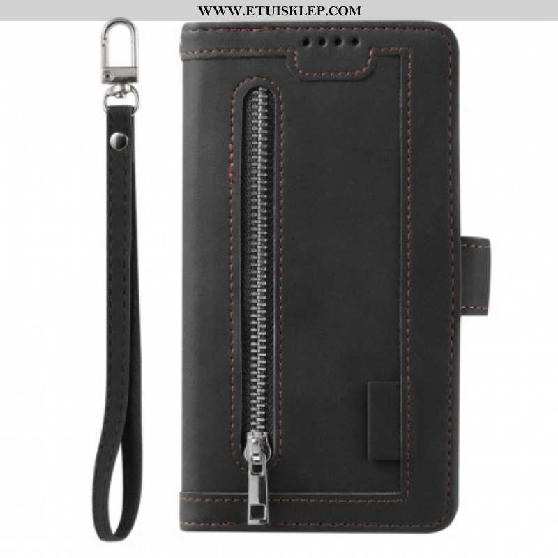 Etui Folio do Samsung Galaxy M12 / A12 Wzmocnione Kontury Kieszeń Zapinana Na Zamek